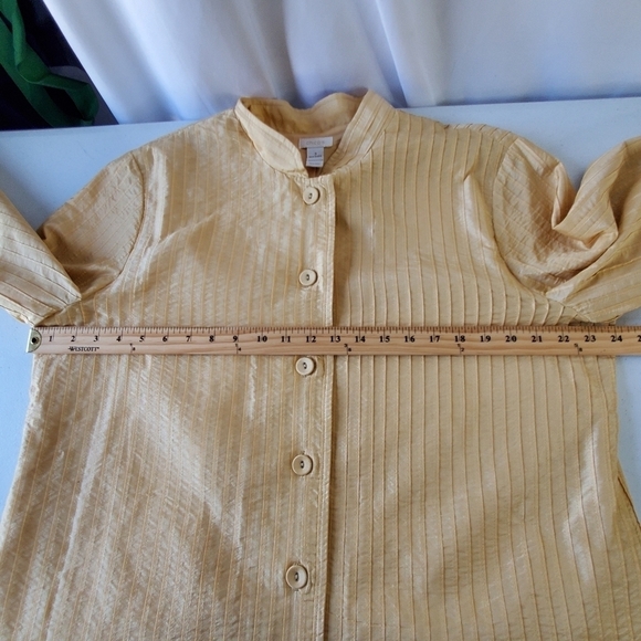 Chico's Pleated Lightweight Jacket Size 3 US 16-18 Lined Shacket Office Neutral - Picture 6 of 11